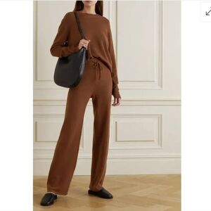 Reformation Net Sustain 100% Cashmere Track Pant Brown Small NWOT